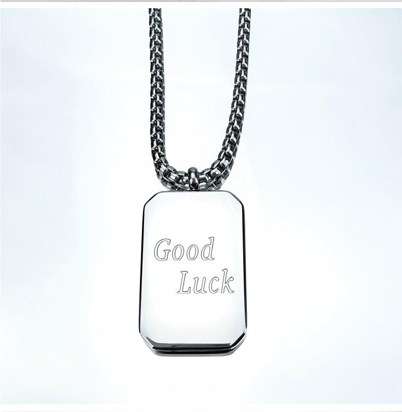 Men’s Recta Letter Tag Pendant Necklace