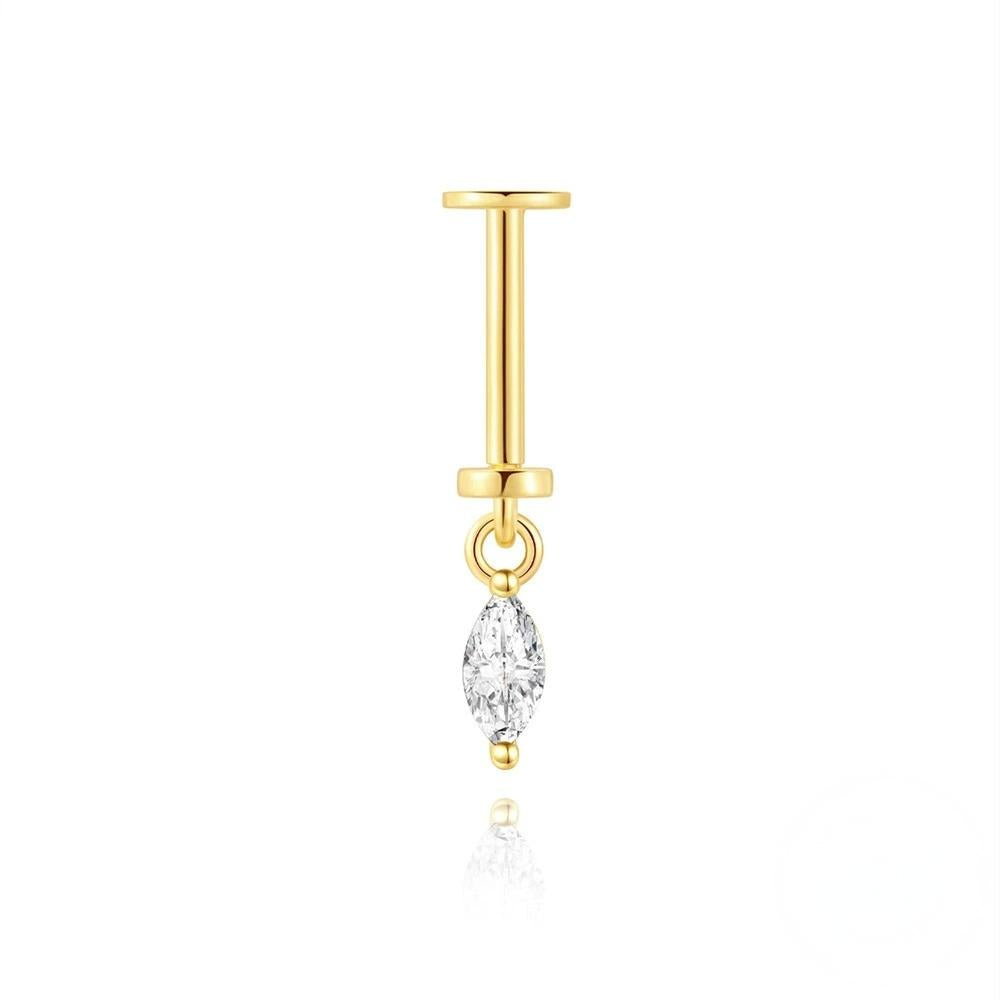 flat back 18k plated vertical stud
