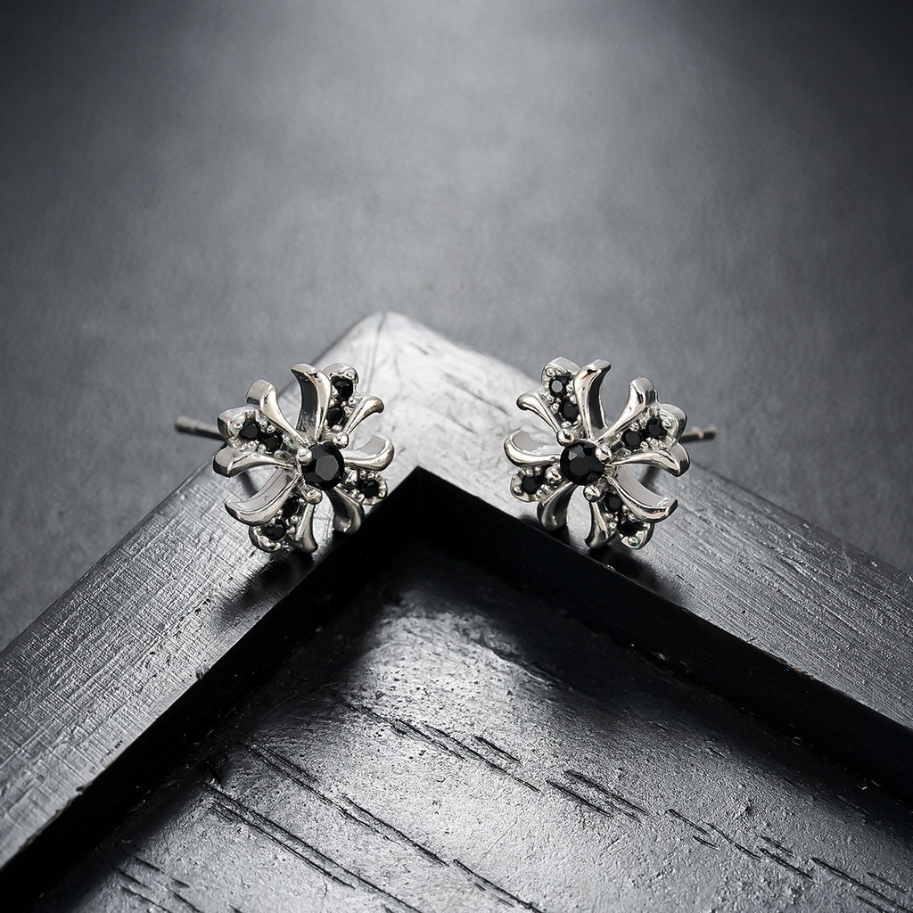 black ziron cross stud