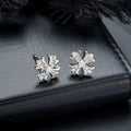 ORVAN Duality Black & White Zircon Cross Stud Earrings
