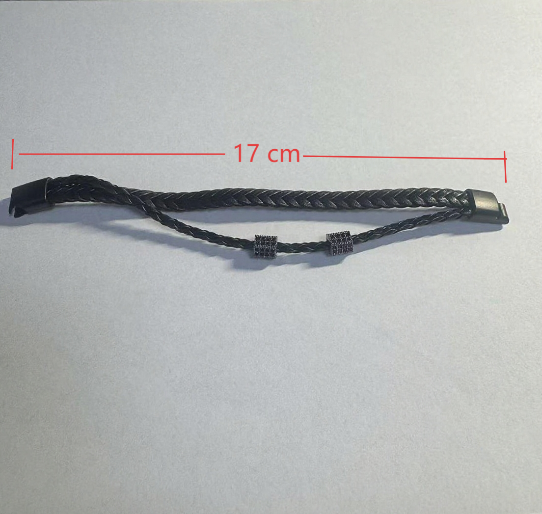 Men’s Black Braided Leather Bracelet