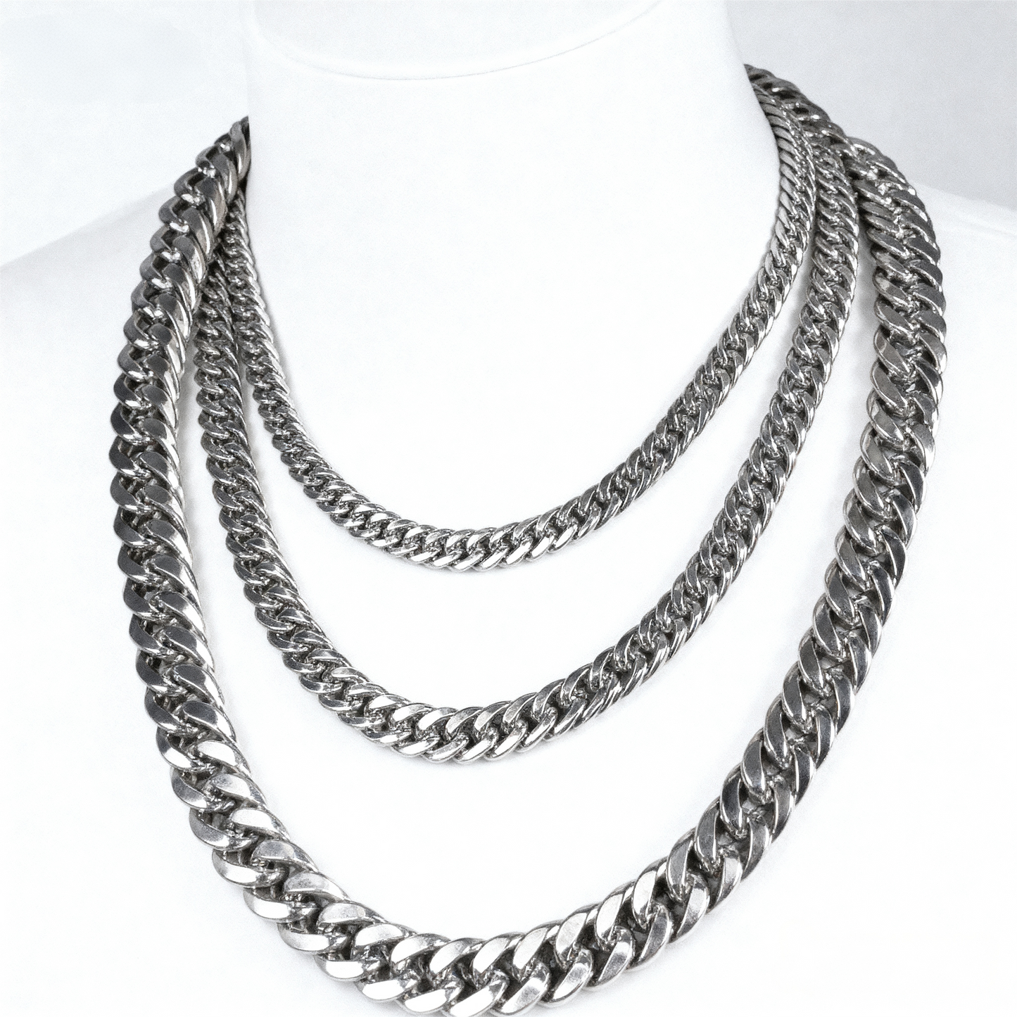 Dense Titanium Steel Cuban Chain Necklace